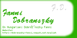 fanni dobranszky business card